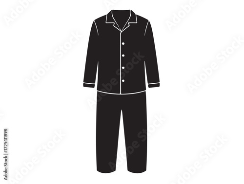 Pajamas icon in silhouette modern style by advance white background
