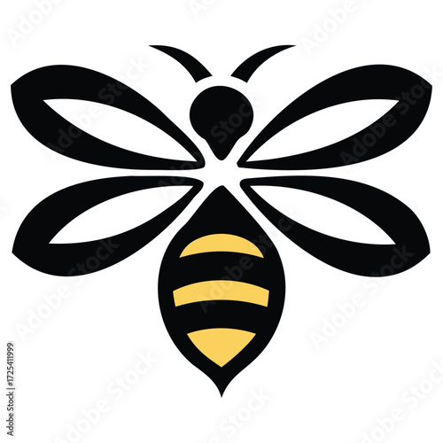 Flying Honey Bee Insect Nature Graphic Design Illustration
