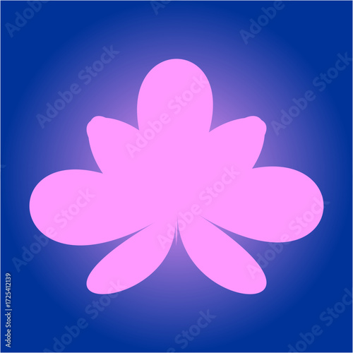 A luminous pink flower radiates softly against deep blue, blending warmth and serenity, symbolizing harmony, renewal, and the gentle pulse of life.
