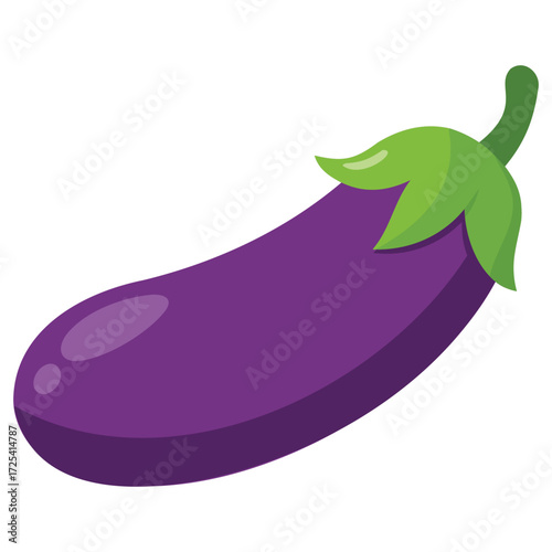 Fresh Eggplant Aubergine Vegetable Food Graphic Design Illustration