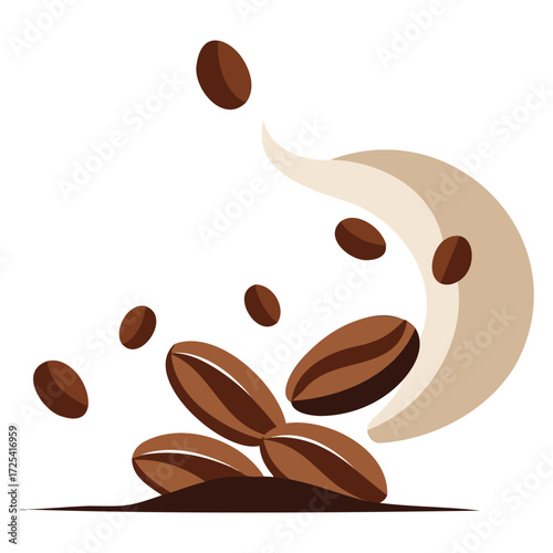 Roasted Coffee Bean Element Graphic Design Illustration Art