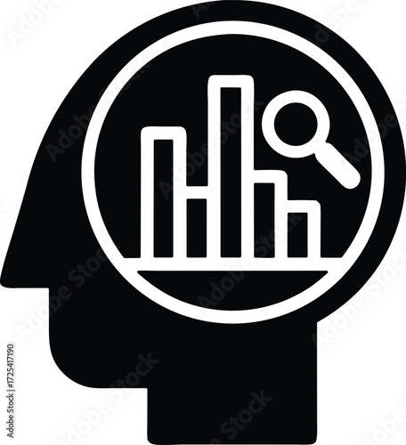 Analytical mind vector icon.