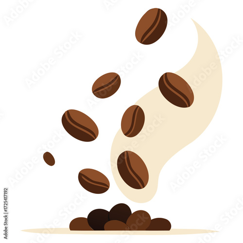 Roasted Coffee Bean Element Graphic Design Illustration Art