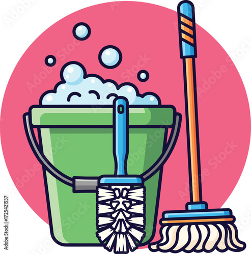 Refresh your space with cleaning supplies bucket and mop for a spotless spring cleaning day