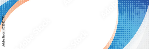 abstract banner background with blue, orange and gray wavy shapes. vector illustration
