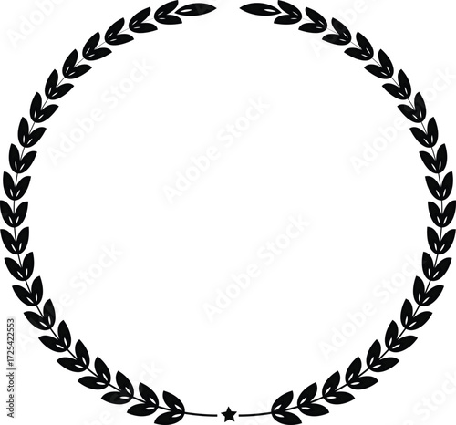 Laurel wreath Silhouette vector icon	