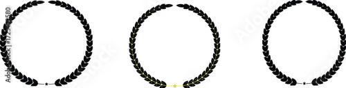  Laurel wreath Silhouette bundle vector icon, 	 black and white vector illustration of a lion