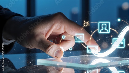 Personalized Marketing Workflow On Interactive Tablet Screen