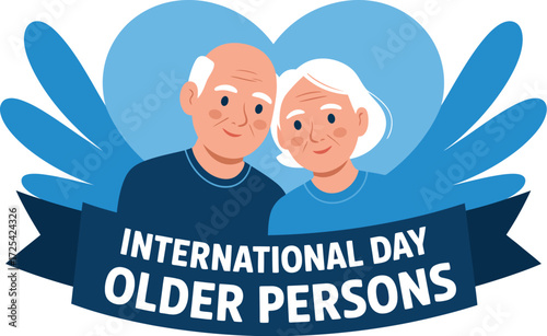 Loving elderly couple embracing, celebrating International Day of Older Persons with warmth and joy.