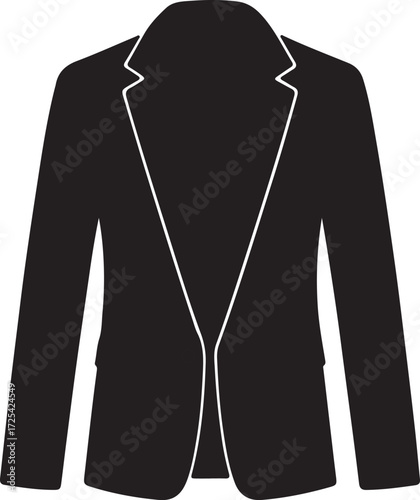 The Blazer icon in silhouette modern style by advance white background.