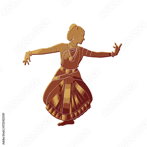 Traditional Indian Classical Dancer Illustration Cultural Art