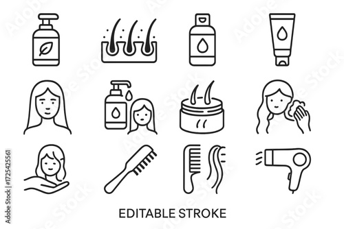 Different skincare and haircare products displayed in various forms for personal grooming routines