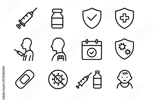Information about vaccination symbols and health measures for public awareness and safety