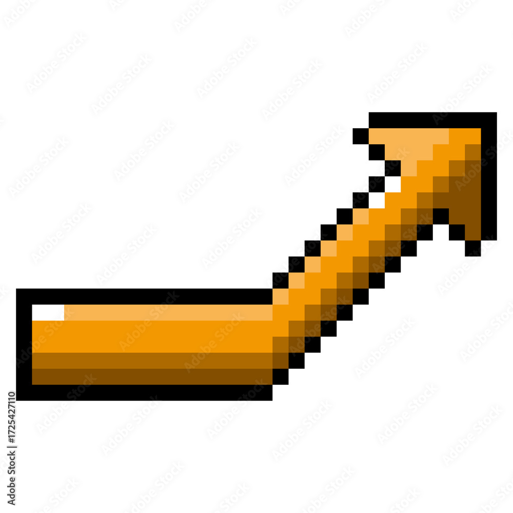 Fototapeta premium Pixel art icon arrow pointing upward from midway (8).png