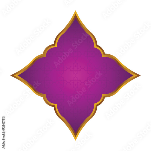 Luxury Purple Islamic Frame for Names with Golden Border