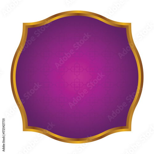 Luxury Purple Islamic Frame for Names with Golden Border