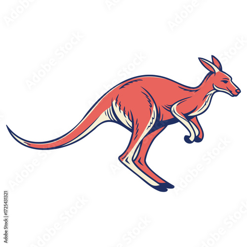 Kangaroo Jumping Animal Wildlife Graphic Design Illustration