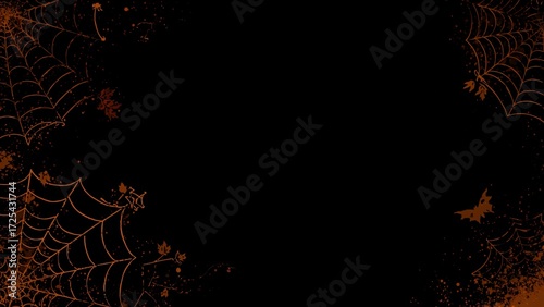 Stark Contrast Negative Space Artwork with Deep Autumn Palette for Halloween Seasonal Branding Elements