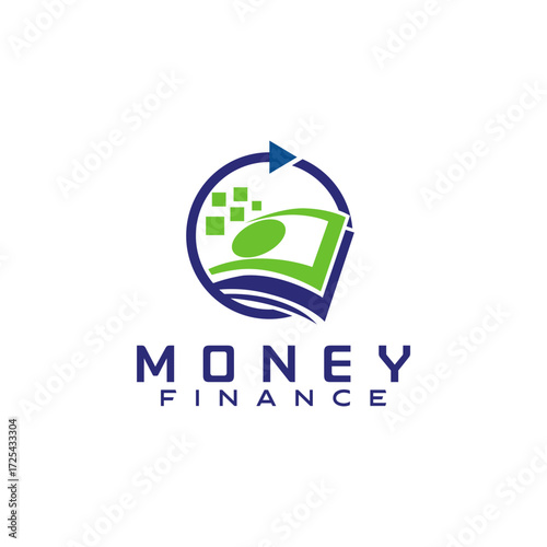 Cash Money Simple Logo Design Template Digital Payment Investing Finance Illustration