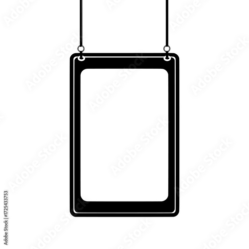 The image features an empty photo frame template, accompanied by a rectangular name plate, plexiglass banner, and holder mockup, all presented in a modern 3D style