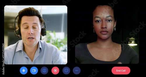 Business People on a Video call remotely having discussion