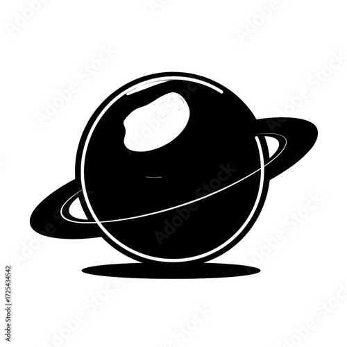 A modern cartoon illustration of Planet Neptune is depicted as a spherical blue planet with an illuminated surface and relief, isolated on the background