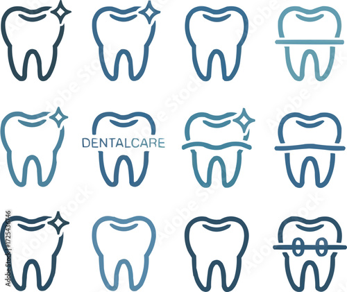 set of tooth icons