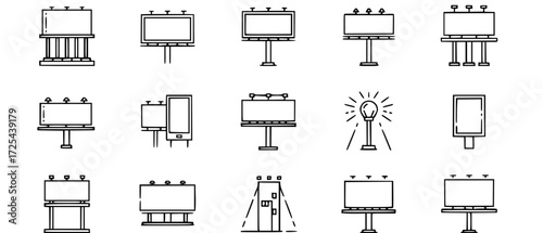 Premium pack of billboard line icons.