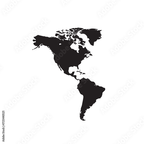 map of the American continent