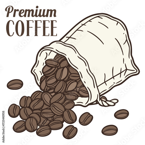 Premium Coffee Bean Illustration
