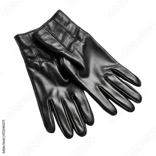 Pair of black leather gloves (1)