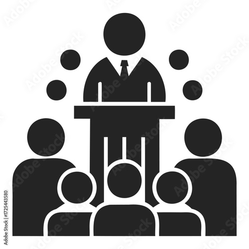 Public Speaker Presentation Silhouette Graphic Design