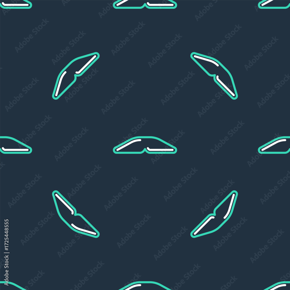 Fototapeta premium Line Homemade pie icon isolated seamless pattern on black background. Vector