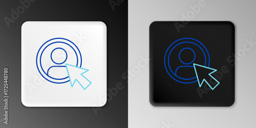 Line Create account screen icon isolated on grey background. Colorful outline concept. Vector