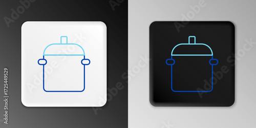 Line Cooking pot icon isolated on grey background. Boil or stew food symbol. Colorful outline concept. Vector