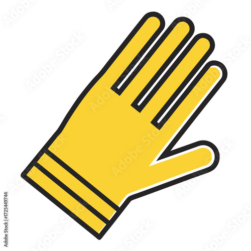 Yellow Work Glove Icon Isolated on Black Background Keywords: glove, work glove, yellow glove