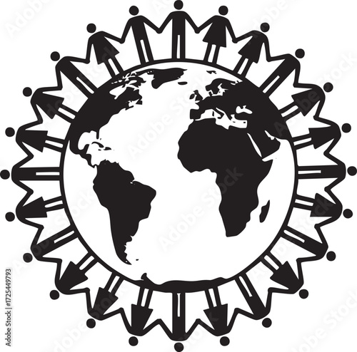Global Unity, People Around the World Illustration