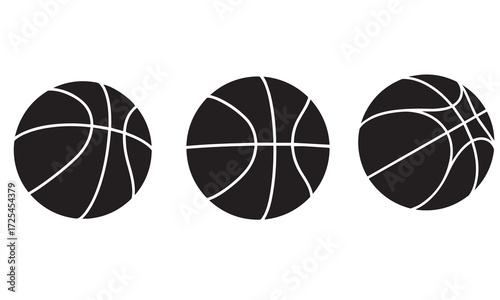 Silhouettes of Basketball Balls