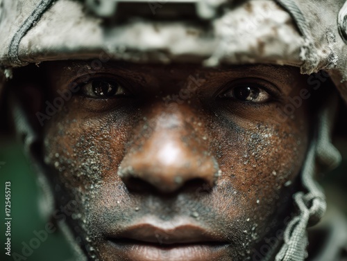 Close-up of a person's face...