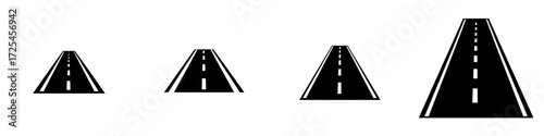 The Highway Overpass Icon is a simple black symbol of a highway overpass, ideal for use on a website, in an app, or during a presentation, and features a modern, flat design that represents travel