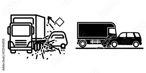 Traffic Congestion is represented by a straightforward yet effective icon showing a car and a truck stalled in traffic, symbolizing the annoyance and holdup of city travel