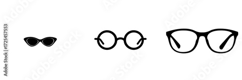 A simple, elegant illustration of classic round eyeglasses is provided, suitable for adding a touch of refinement to your creative projects
