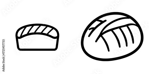 The Toasted Bread Slice Icon is a simple yet effective black and white modern icon that depicts a perfectly toasted slice of bread, ideal for bakery menus, food blogs, or breakfast-themed designs