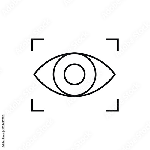 Vector art of eye scan icon in line art style