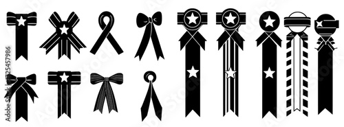 Icon designs in black and white with a minimalist approach for bookmarks