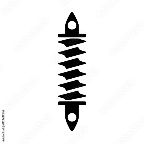 The Black Screw Icon represents a black screw in a simple, classic design, making this image highly versatile and suitable for use in construction and DIY projects