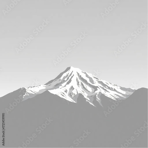 A photorealistic depiction of Mount Denali during dawn in spring, under clear sky conditions, capturing unique natural textures and atmospheric mood.