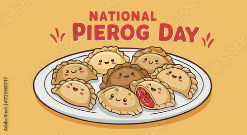Vector illustration national pierogi day