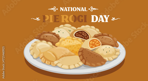 Vector illustration national pierogi day