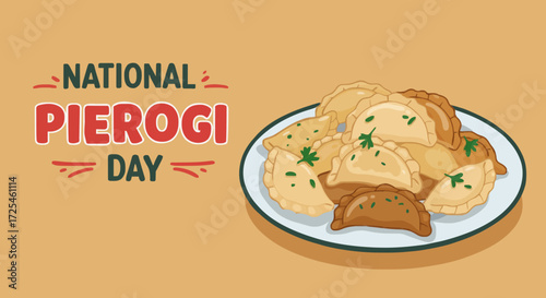 Vector illustration national pierogi day